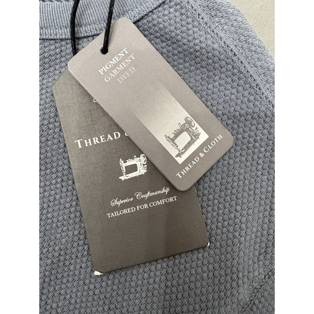 Thread & Cloth NWT Men's Short Sleeve Blue Henley Shirt Size Small Casual Office - Picture 4 of 10